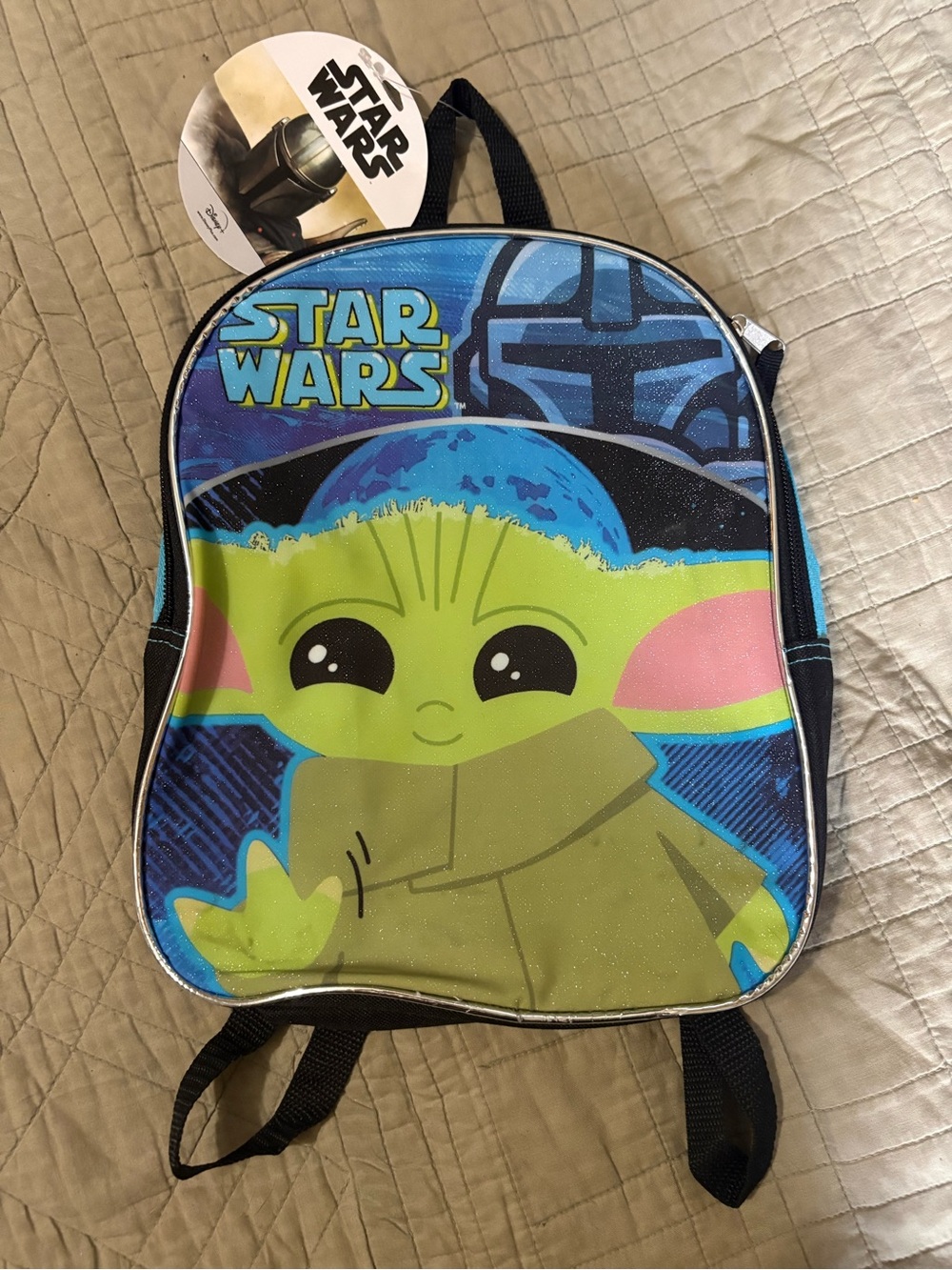 Star Wars Kids Backpack with Grogu Design - Green, Blue, Pink